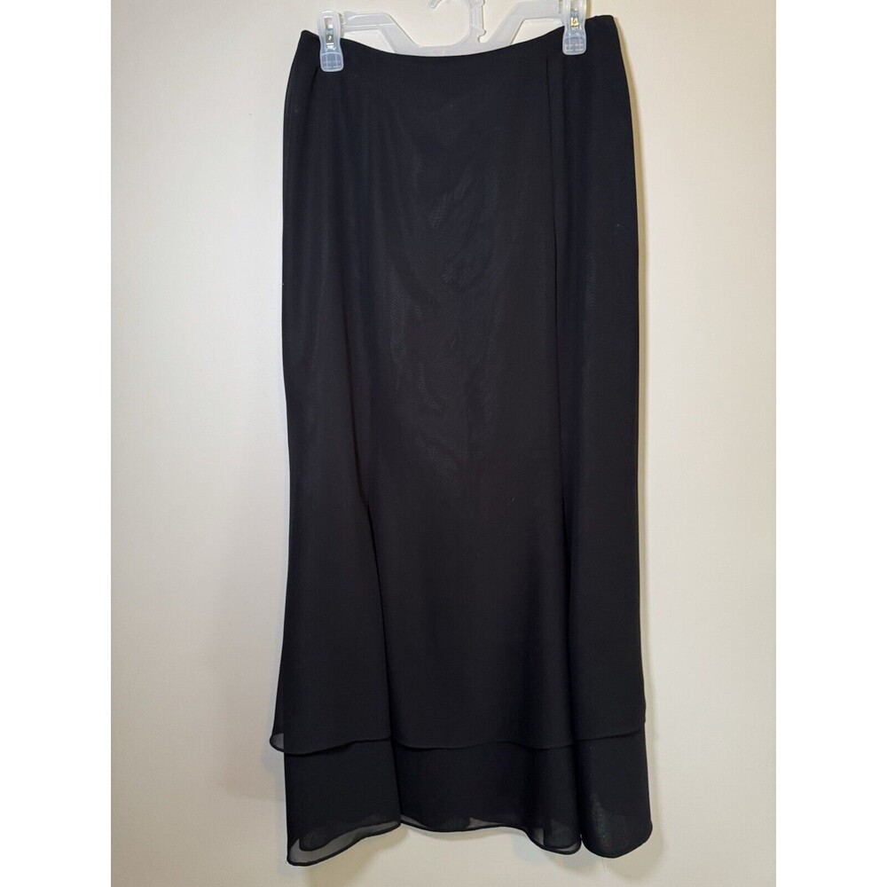 Adrianna Papell Womens Size 10 Black Lined Chiffon Evening Essentials Maxi Skirt
